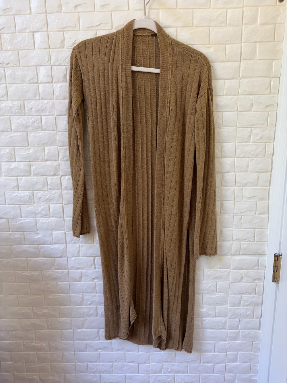 Free People Ribbed Camel Cardigan Sweater